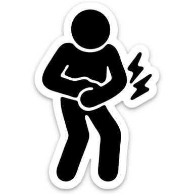 a person with stomach ache sticker