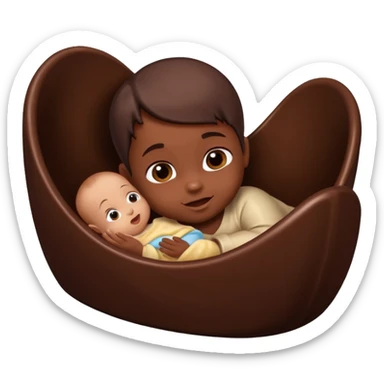 Baby in Chocolate cradle  sticker