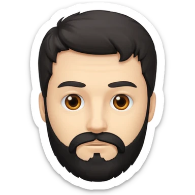 Hombre blanco con barba negra despeinado sticker