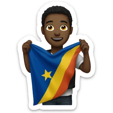 A black person holding a Salvador flag sticker