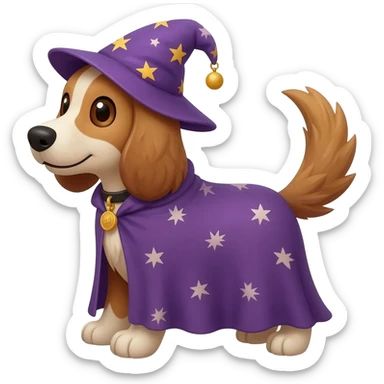 Dog wizard sticker