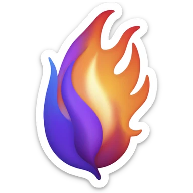 Purple and ultramarine flame sticker