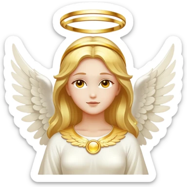 Divine figure with glowing halo and angelic wings sticker