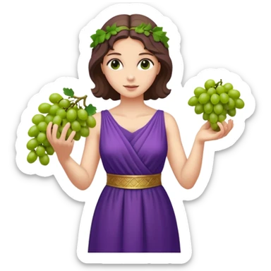 purple dress ancient greek woman  with grape sticker