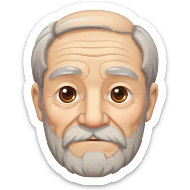 very old man with wrinkles and gray beard sticker