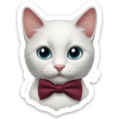 Kitty with burgundi bowtie  sticker