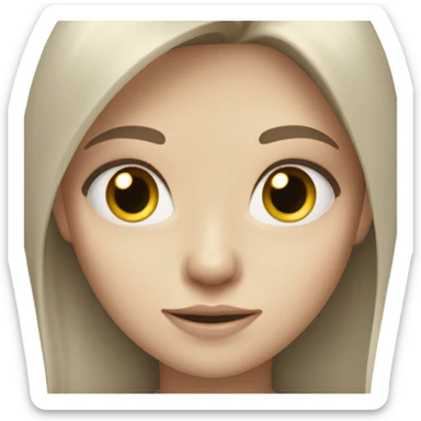 dirty blonde girl with hazel eyes and pale skin wearing a grey shirt  sticker