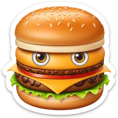 Yeux avec hamburger  sticker