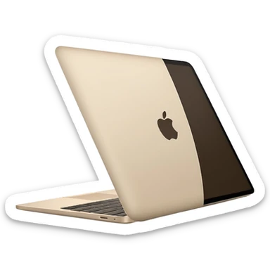 
light beige open macbook sideways sticker