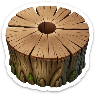 tree stump top view sticker