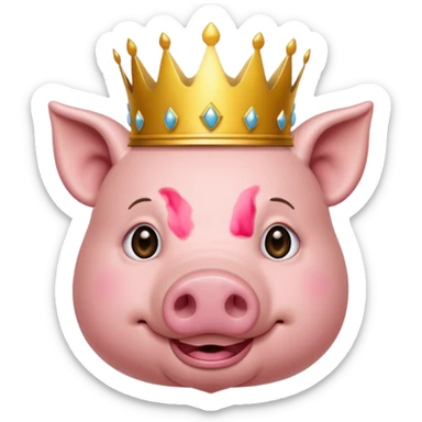 A pig wears crown  sticker