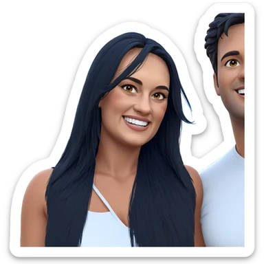 happy couple in sunny outdoor sticker