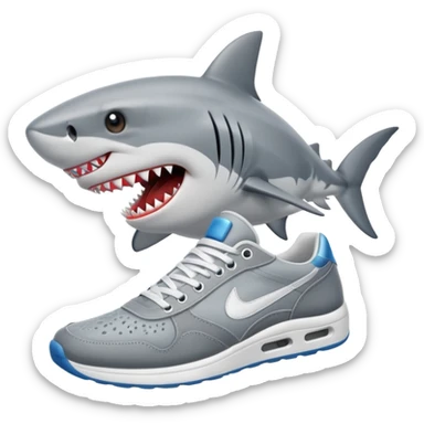 Tiburón con zapatillas  sticker