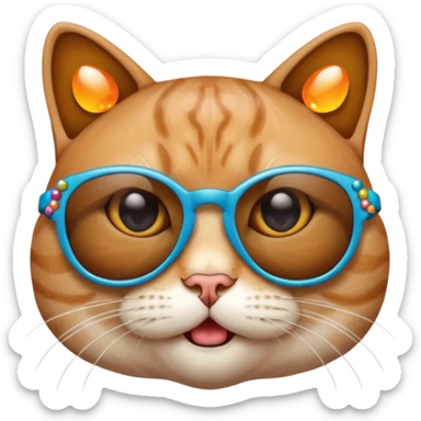 Cat wearing sunglassesCombine the skull with this emoji 😰 sticker