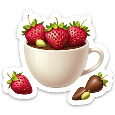 Chocolate covered Strawberries with pistachios cup sticker
