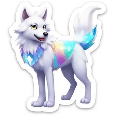 Colorful Shiny Sparkly Fionbri-Falvie-sparkle-wolf-sona full body sticker
