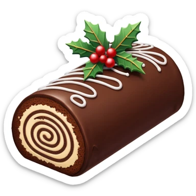 Christmas chocolate log cake sticker
