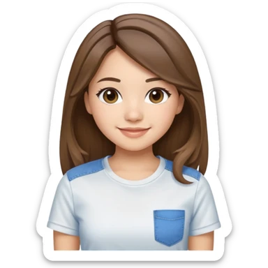 Create a realistic portrait of Pokimane smiling in stylish casual outfit. sticker