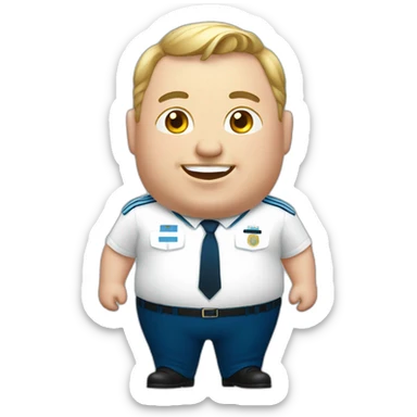 white man. Obese. argentina uniform. laugh sticker