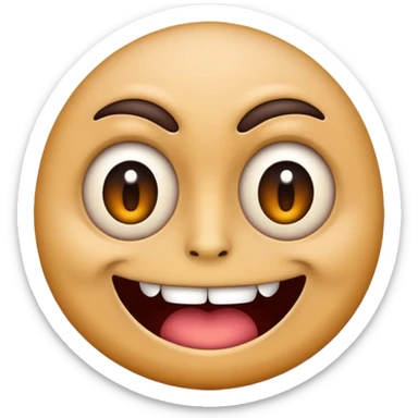 freaky emoji with bizarre face and strange colors sticker