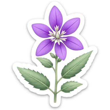 clary sage flower, simple and expressive emoticon style sticker