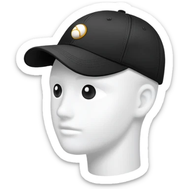 baseball cap with a simple logo on the front panel sticker