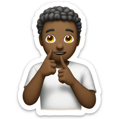 Emoji with two fingers touch because he is shy sticker