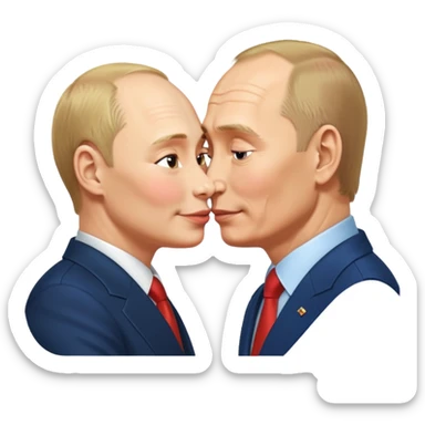 putin and madura kiss sticker