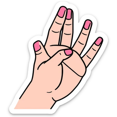 Hand turned upside down with pinky and index fingers extended  sticker