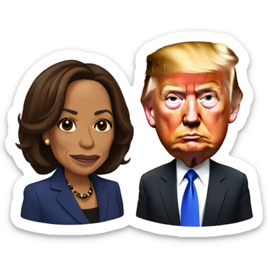 kamala harris vs donald trump sticker