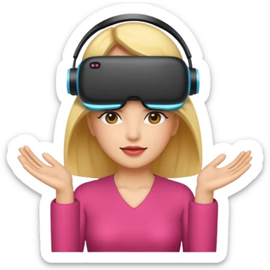 VR wearing woman sticker