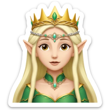 elf woman wearing tiara sticker