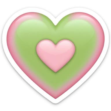 A half light green half light pink heart sticker