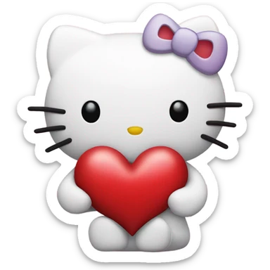 hello kitty holding heart  sticker