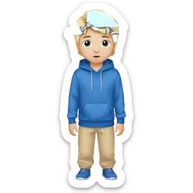 Blond boy with hoodie standing up sticker