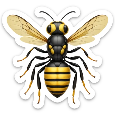 X-Ray of head with a wasp inside the head  sticker