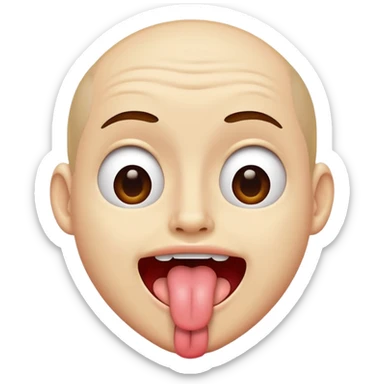 person sticking out tongue and shaking it  sticker