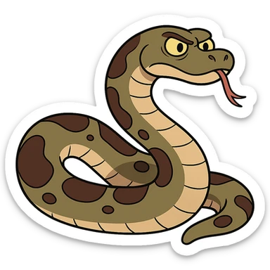flat toon style Titanoboa snake sticker