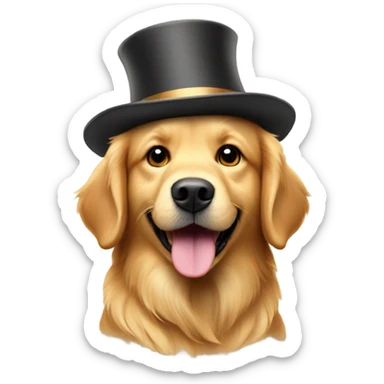 Golden retriver avec chapeau d’anniversaire sticker