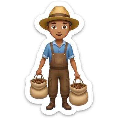 granjero de cafe full body  sticker