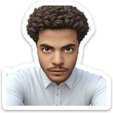 male portrait in white shirt sticker