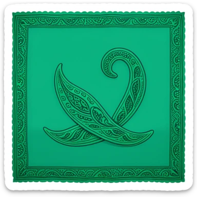 Green Paisley Bandana sticker
