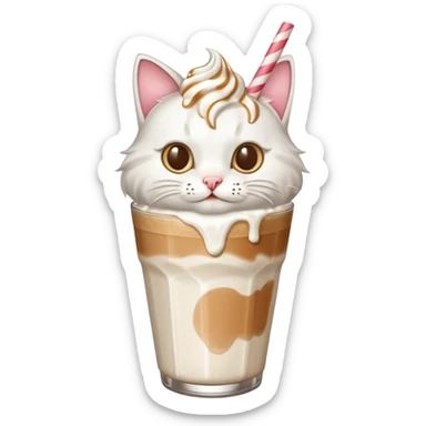 Cat with milkshake sticker