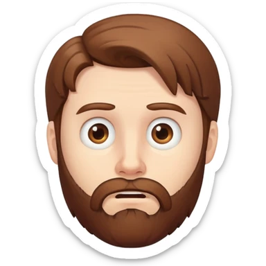 pale guy with brown beard and long hair looking confused sticker