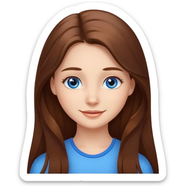 beautiful girl with long and brown hair sticker