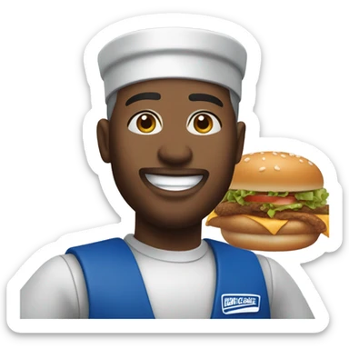 Fast food worker at White Castle  sticker