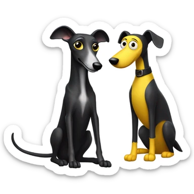 Black greyhound with minion  sticker