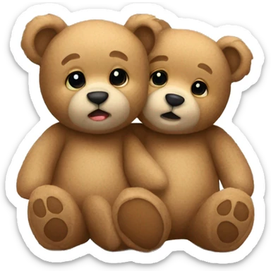 Two teddy bears cuddling  sticker
