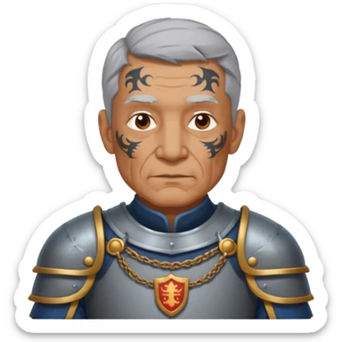 elderly tattooed knight, tattooed shoulder sticker