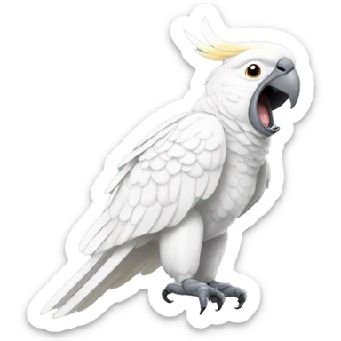 Screaming white cockatoo sticker